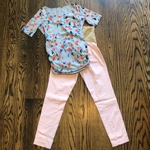 Pink maternity pants